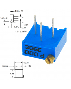 3296P-1-101 100 Ом Резистор подстроечный 