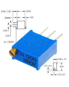 3296W-1-100 10 Ом Резистор подстроечный