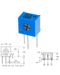 3362W-1-500 50 Ом Резистор подстроечный 