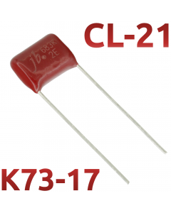 CL21 0,068мкФ 250В Конденсатор пленочный (К73-17)