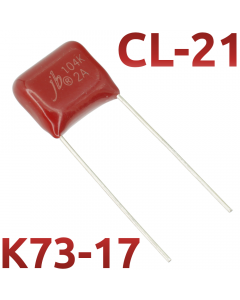 CL21 0,1мкФ 100В Конденсатор пленочный (К73-17)