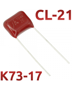 CL21 0,1мкФ 250В Конденсатор пленочный (К73-17)