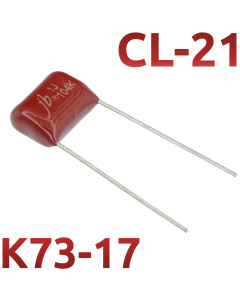 CL21 0,1мкФ 63В Конденсатор пленочный (К73-17)