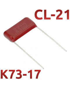 CL21 0,33мкФ 630В Конденсатор пленочный (К73-17)