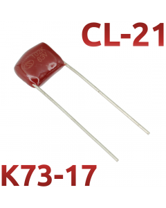 CL21 1000пФ 63В Конденсатор пленочный (К73-17)