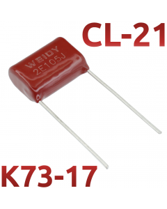 CL21 1мкФ 250В Конденсатор пленочный (К73-17)