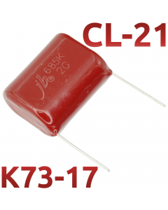 CL21 6,8мкФ 400В Конденсатор пленочный (К73-17)