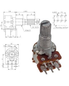 WH120-2 KC 10 кОм Резистор переменный